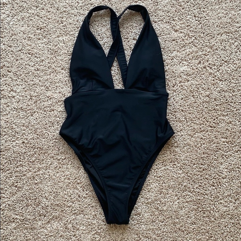 Black one piece swimsuit